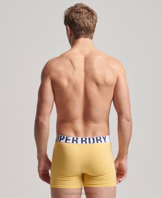 Superdry boxer din bumbac organic dublu logo pachet dublu îmbrăcăminte albastru bărbați JX0Z1835
