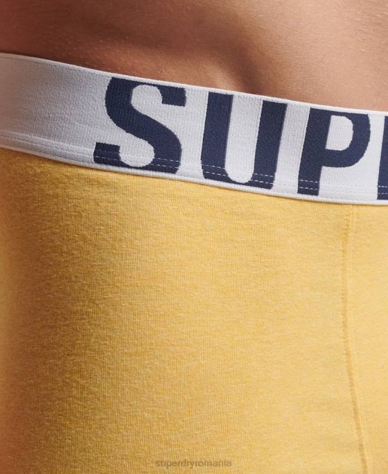 Superdry boxer din bumbac organic dublu logo pachet dublu îmbrăcăminte albastru bărbați JX0Z1835