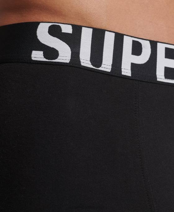 Superdry boxer din bumbac organic dublu logo pachet dublu îmbrăcăminte negru bărbați JX0Z1758