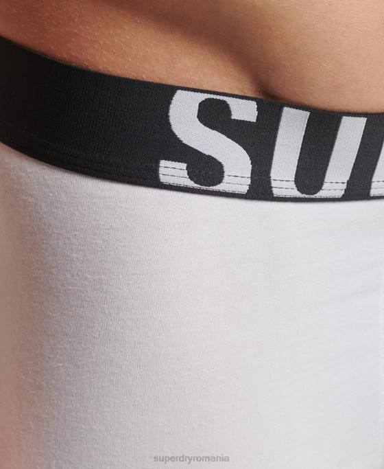 Superdry boxer din bumbac organic dublu logo pachet dublu îmbrăcăminte negru bărbați JX0Z1770