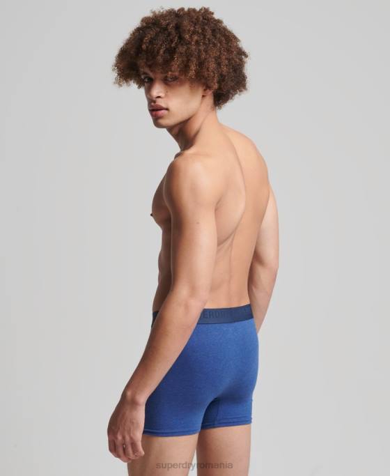 Superdry boxer din bumbac organic pachet dublu îmbrăcăminte albastru bărbați JX0Z1666