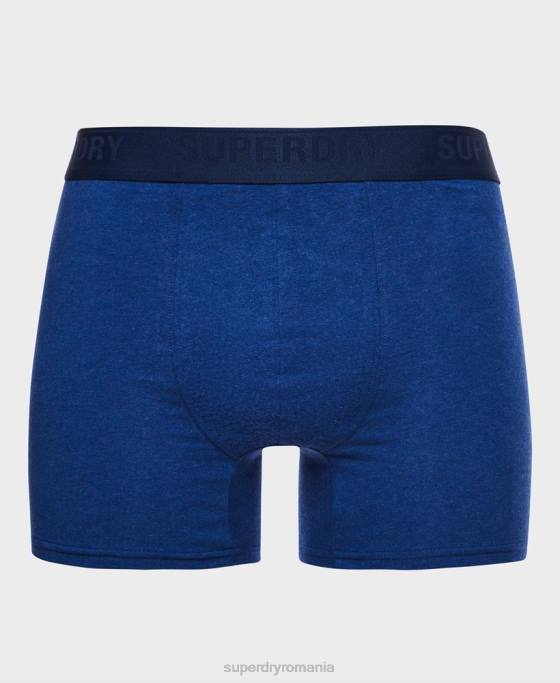 Superdry boxer din bumbac organic pachet dublu îmbrăcăminte albastru bărbați JX0Z1666