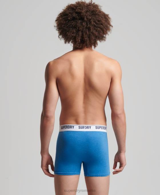 Superdry boxer din bumbac organic pachet dublu îmbrăcăminte albastru bărbați JX0Z1736