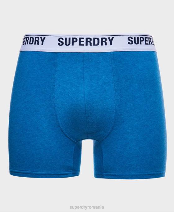 Superdry boxer din bumbac organic pachet dublu îmbrăcăminte albastru bărbați JX0Z1736