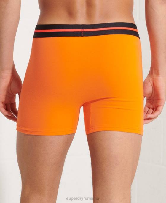 Superdry boxer din bumbac organic pachet dublu îmbrăcăminte portocale bărbați JX0Z1881