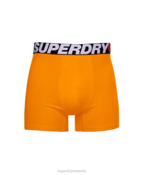 Superdry boxer din bumbac organic pachet dublu îmbrăcăminte portocale bărbați JX0Z1881