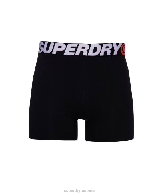 Superdry boxer din bumbac organic pachet dublu îmbrăcăminte portocale bărbați JX0Z1881