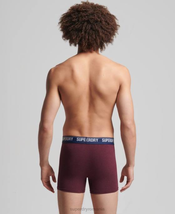 Superdry boxer din bumbac organic pachet dublu îmbrăcăminte roșu bărbați JX0Z1833