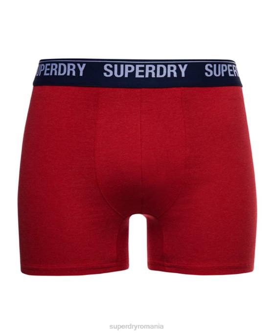 Superdry boxer din bumbac organic pachet dublu îmbrăcăminte roșu bărbați JX0Z1833