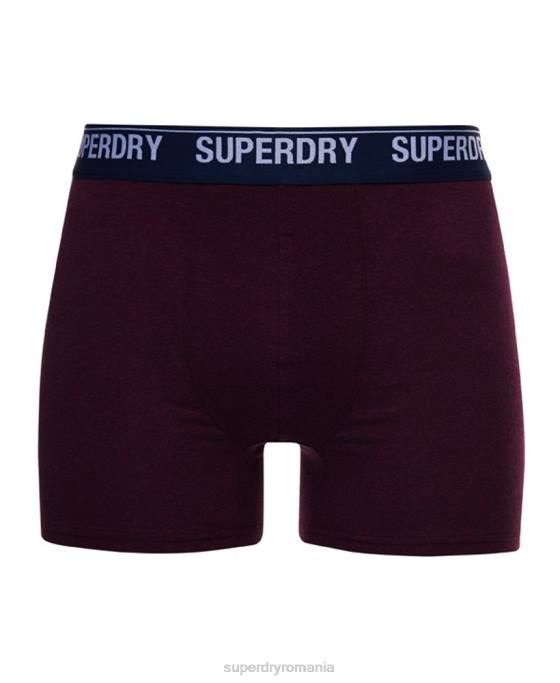 Superdry boxer din bumbac organic pachet dublu îmbrăcăminte roșu bărbați JX0Z1833