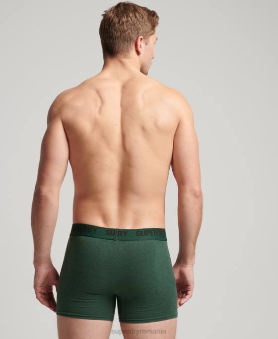 Superdry boxer din bumbac organic pachet dublu îmbrăcăminte verde bărbați JX0Z1663