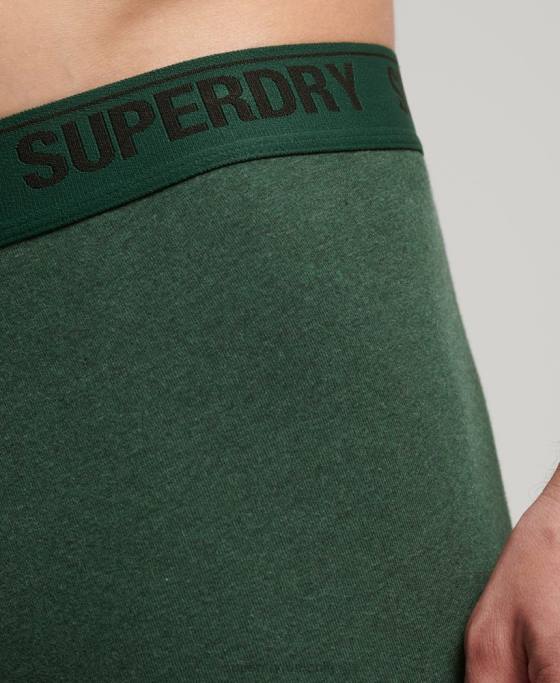 Superdry boxer din bumbac organic pachet dublu îmbrăcăminte verde bărbați JX0Z1663