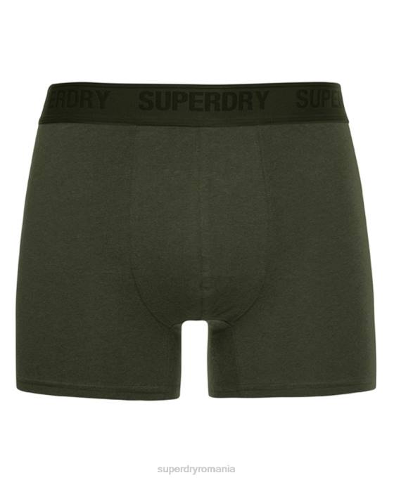 Superdry boxer din bumbac organic pachet dublu îmbrăcăminte verde bărbați JX0Z1663