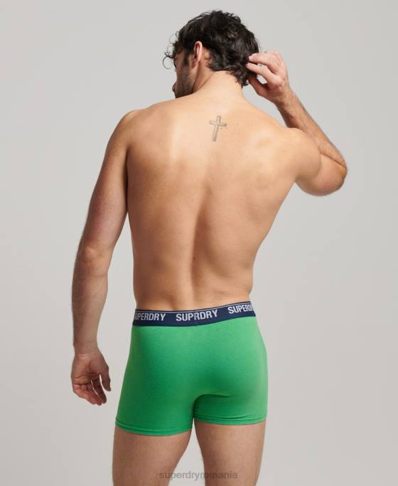 Superdry boxer din bumbac organic pachet dublu îmbrăcăminte verde bărbați JX0Z1706