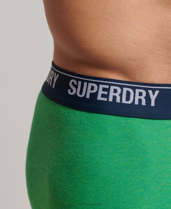 Superdry boxer din bumbac organic pachet dublu îmbrăcăminte verde bărbați JX0Z1706