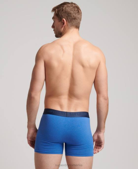 Superdry boxer din bumbac organic pachet triplu multiplu îmbrăcăminte albastru bărbați JX0Z1598