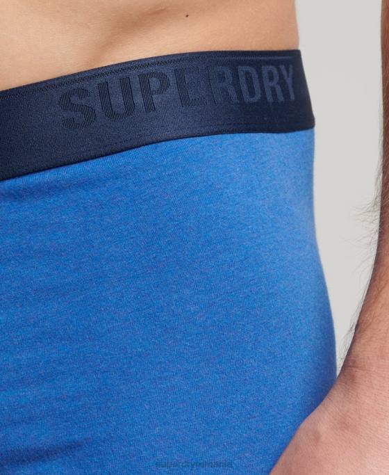 Superdry boxer din bumbac organic pachet triplu multiplu îmbrăcăminte albastru bărbați JX0Z1598