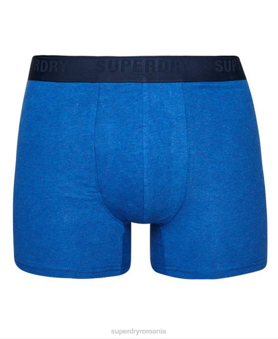 Superdry boxer din bumbac organic pachet triplu multiplu îmbrăcăminte albastru bărbați JX0Z1598
