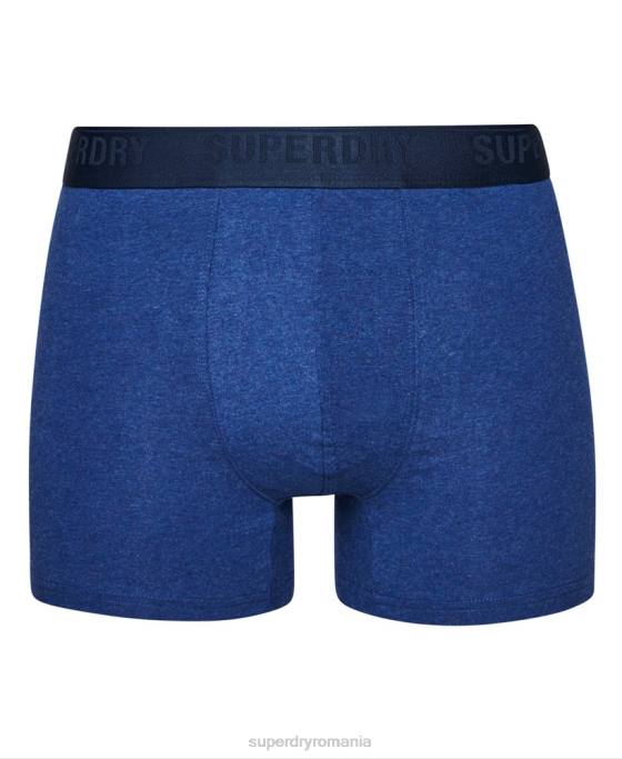 Superdry boxer din bumbac organic pachet triplu multiplu îmbrăcăminte albastru bărbați JX0Z1598