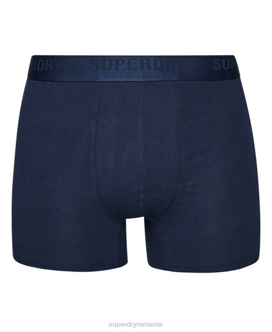 Superdry boxer din bumbac organic pachet triplu multiplu îmbrăcăminte albastru bărbați JX0Z1598