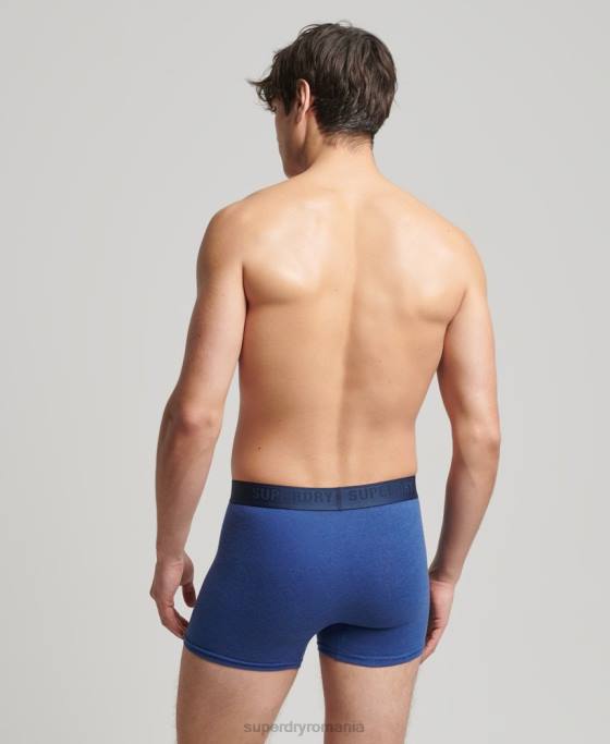 Superdry boxer din bumbac organic pachet triplu multiplu îmbrăcăminte albastru bărbați JX0Z1858