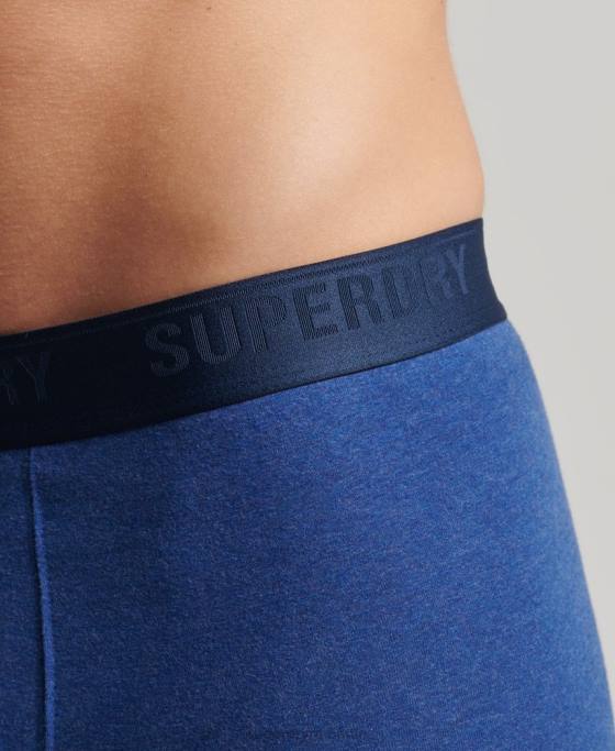 Superdry boxer din bumbac organic pachet triplu multiplu îmbrăcăminte albastru bărbați JX0Z1858