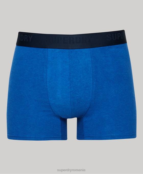 Superdry boxer din bumbac organic pachet triplu multiplu îmbrăcăminte albastru bărbați JX0Z1858
