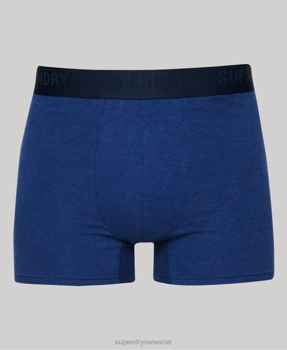 Superdry boxer din bumbac organic pachet triplu multiplu îmbrăcăminte albastru bărbați JX0Z1858