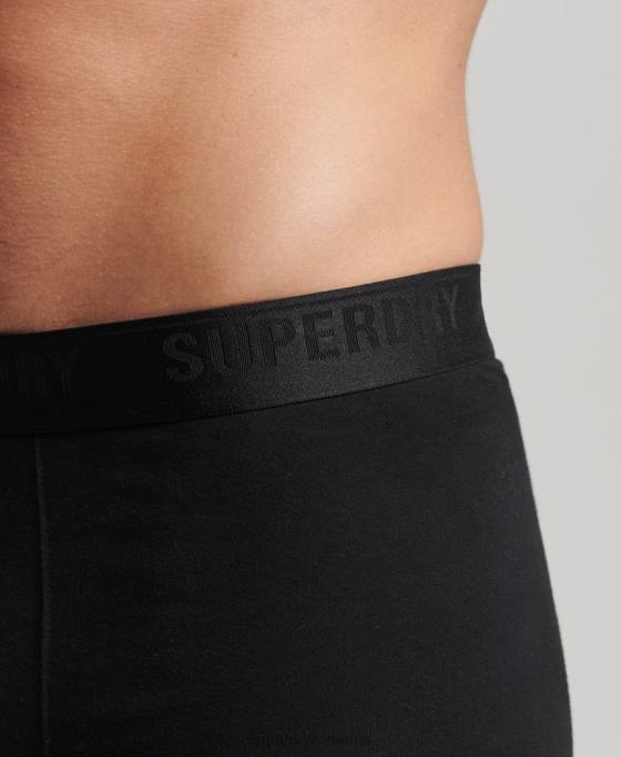 Superdry boxer din bumbac organic pachet triplu multiplu îmbrăcăminte negru bărbați JX0Z1599