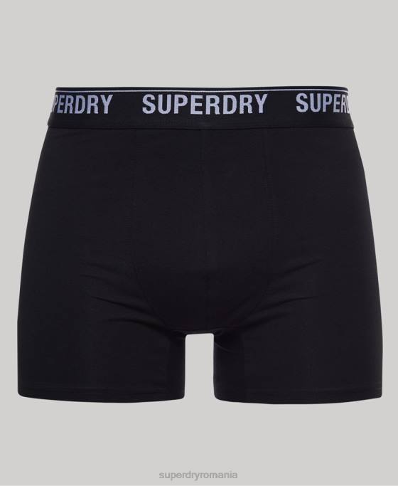 Superdry boxer din bumbac organic pachet triplu multiplu îmbrăcăminte negru bărbați JX0Z1613