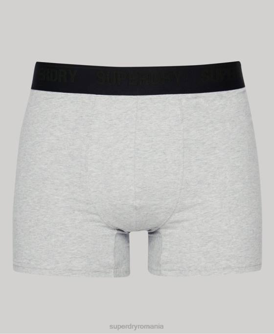 Superdry boxer din bumbac organic pachet triplu multiplu îmbrăcăminte negru bărbați JX0Z1831