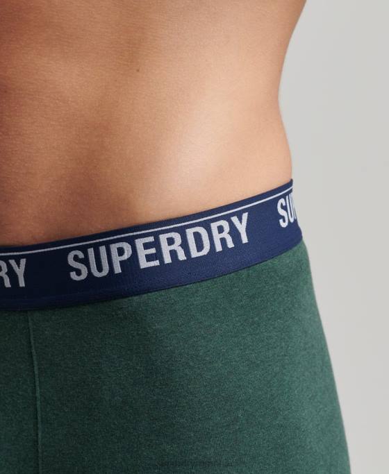 Superdry boxer din bumbac organic pachet triplu multiplu îmbrăcăminte verde bărbați JX0Z1628
