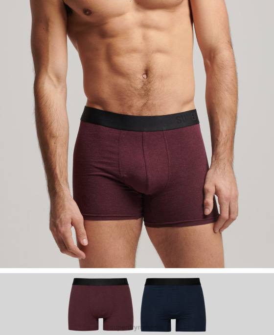 Superdry boxer offset din bumbac organic pachet dublu îmbrăcăminte marina bărbați JX0Z1636