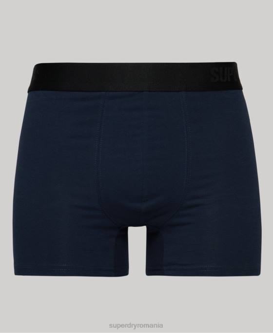 Superdry boxer offset din bumbac organic pachet dublu îmbrăcăminte marina bărbați JX0Z1636