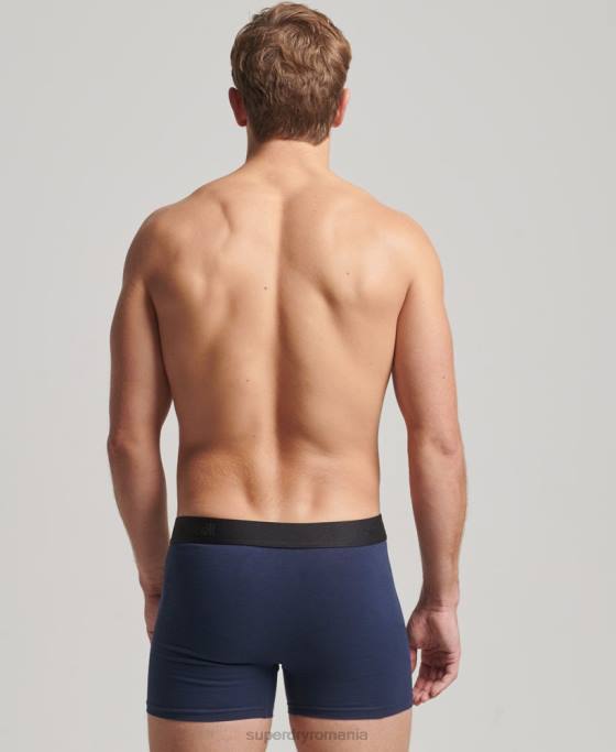 Superdry boxer offset din bumbac organic pachet dublu îmbrăcăminte negru bărbați JX0Z1637