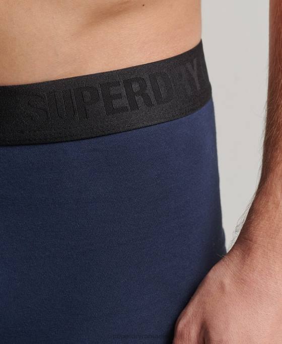 Superdry boxer offset din bumbac organic pachet dublu îmbrăcăminte negru bărbați JX0Z1637