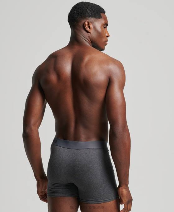 Superdry boxer offset din bumbac organic pachet dublu îmbrăcăminte negru bărbați JX0Z1824