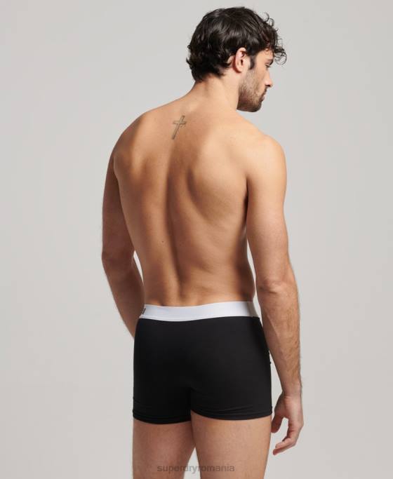 Superdry boxer offset din bumbac organic pachet dublu îmbrăcăminte negru bărbați JX0Z1836