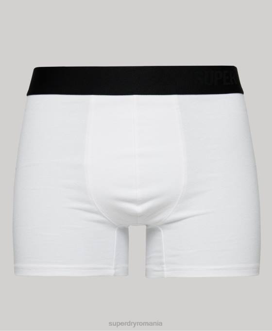Superdry boxer offset din bumbac organic pachet dublu îmbrăcăminte negru bărbați JX0Z1836