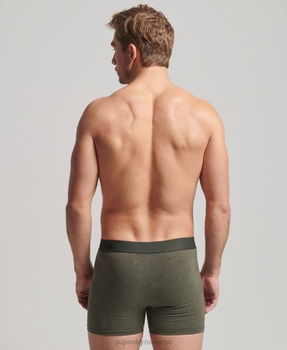 Superdry boxer offset din bumbac organic pachet dublu îmbrăcăminte negru bărbați JX0Z1864