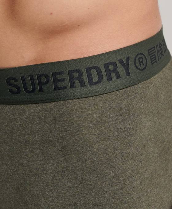Superdry boxer offset din bumbac organic pachet dublu îmbrăcăminte negru bărbați JX0Z1864