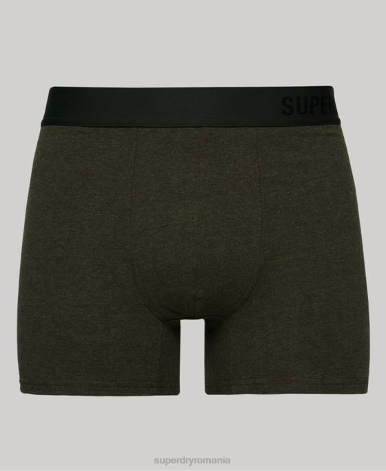 Superdry boxer offset din bumbac organic pachet dublu îmbrăcăminte negru bărbați JX0Z1864