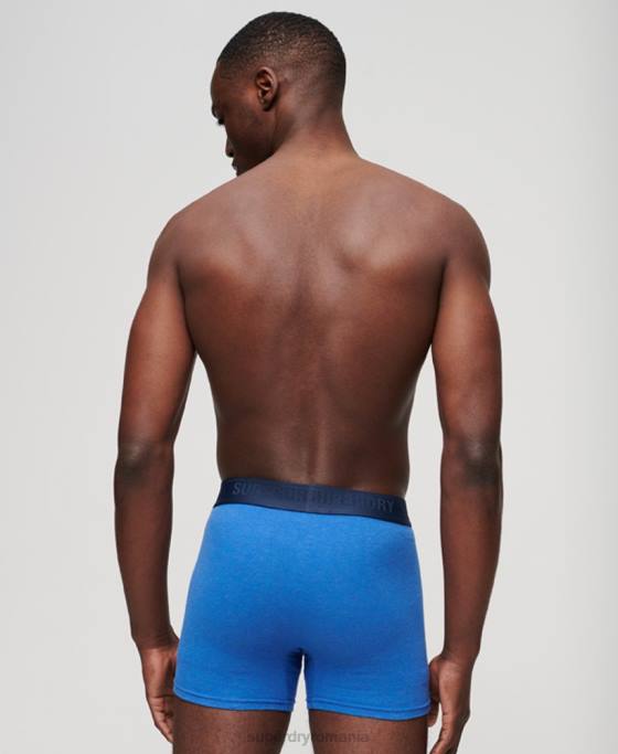 Superdry boxeri din bumbac organic pachet triplu îmbrăcăminte albastru bărbați JX0Z1834