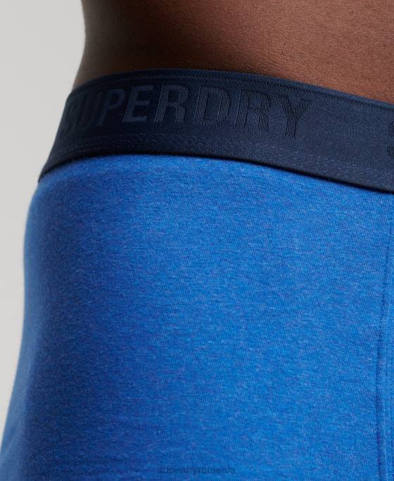 Superdry boxeri din bumbac organic pachet triplu îmbrăcăminte albastru bărbați JX0Z1834