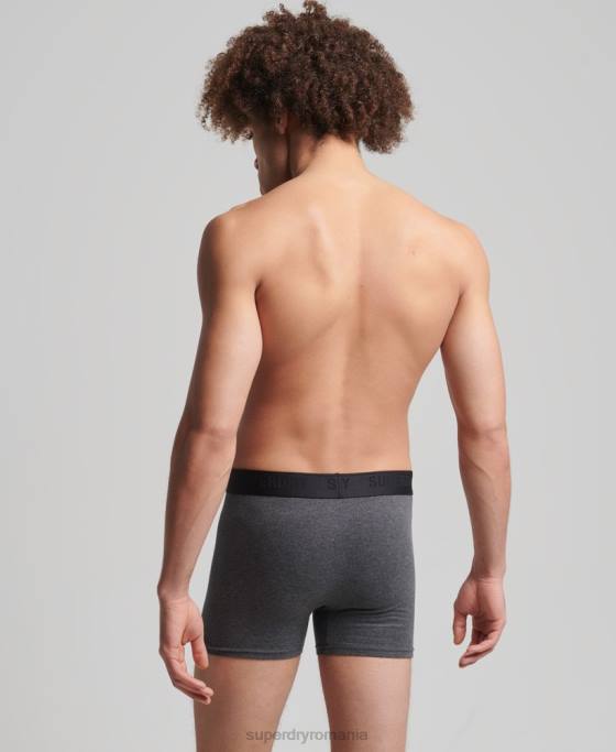 Superdry boxeri din bumbac organic pachet triplu îmbrăcăminte gri bărbați JX0Z1744