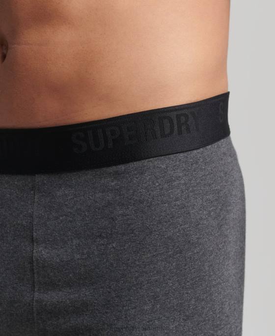Superdry boxeri din bumbac organic pachet triplu îmbrăcăminte gri bărbați JX0Z1744