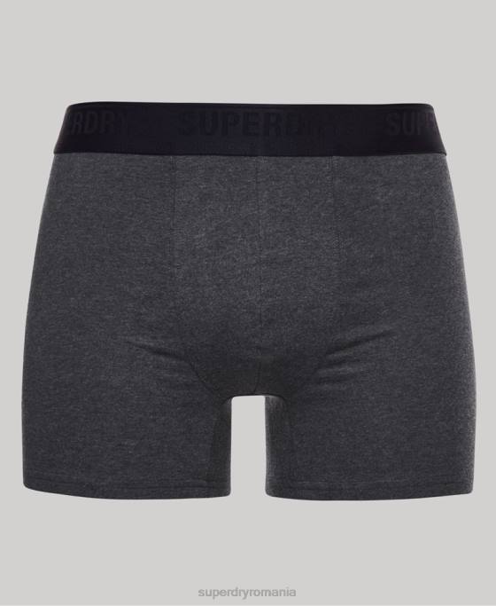 Superdry boxeri din bumbac organic pachet triplu îmbrăcăminte gri bărbați JX0Z1744