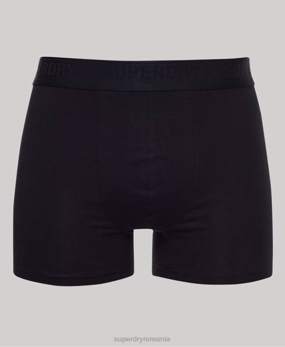 Superdry boxeri din bumbac organic pachet triplu îmbrăcăminte gri bărbați JX0Z1744
