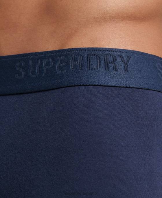 Superdry boxeri din bumbac organic pachet triplu îmbrăcăminte marina bărbați JX0Z1600