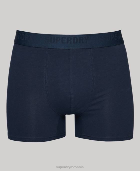 Superdry boxeri din bumbac organic pachet triplu îmbrăcăminte marina bărbați JX0Z1600